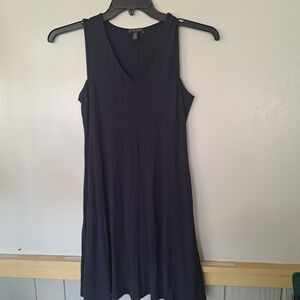 Eileen Fisher Tank Dress Womens PTP Small Petite Navy Sleeveless Jersey Midi